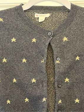 Crewcuts Gray Cardigan with Gold Star Accents